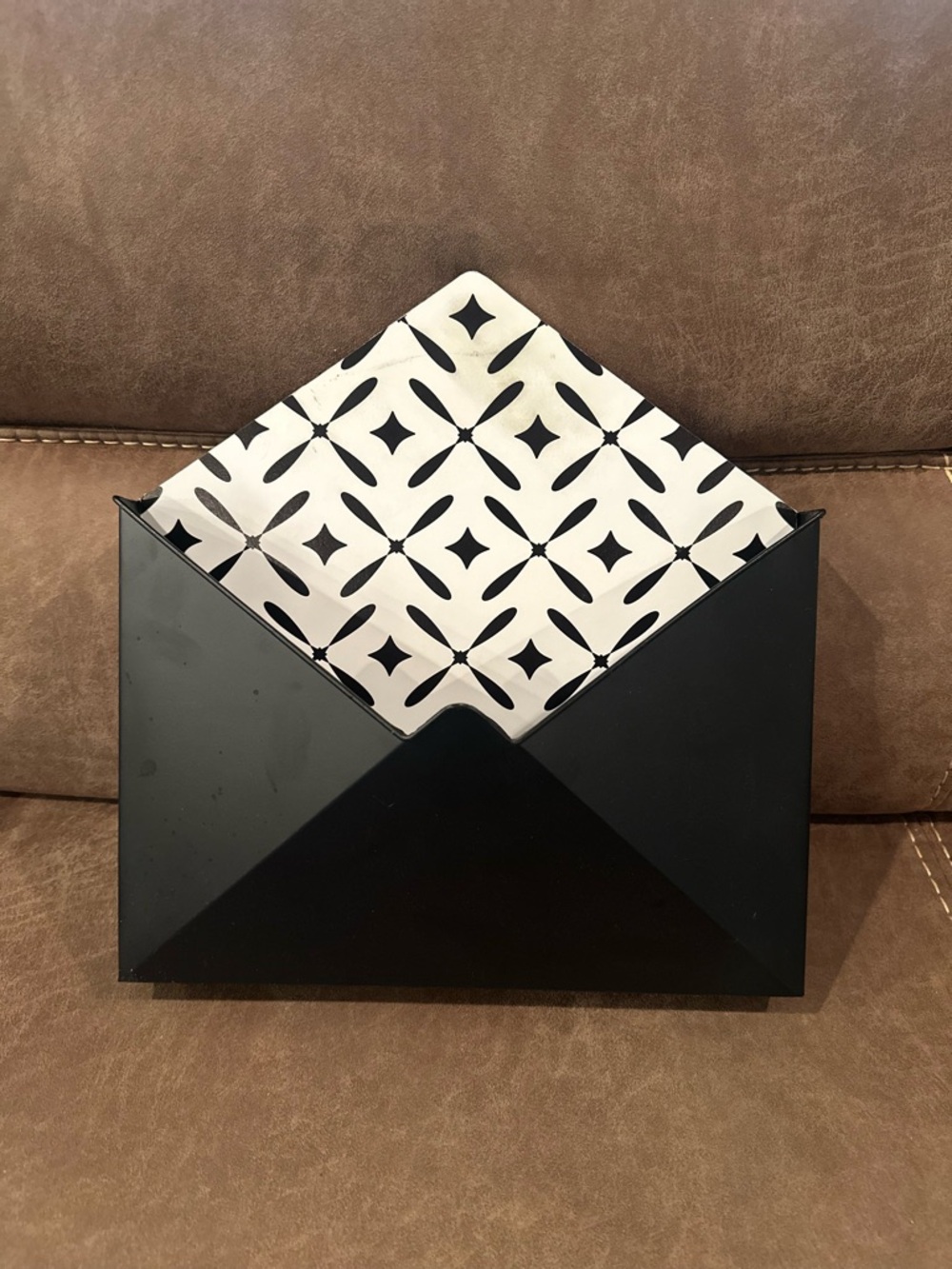 Black and White Metal Wall Envelope